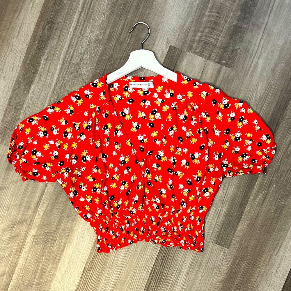 Faithfull Jasmine Floral Smocked Crop Top